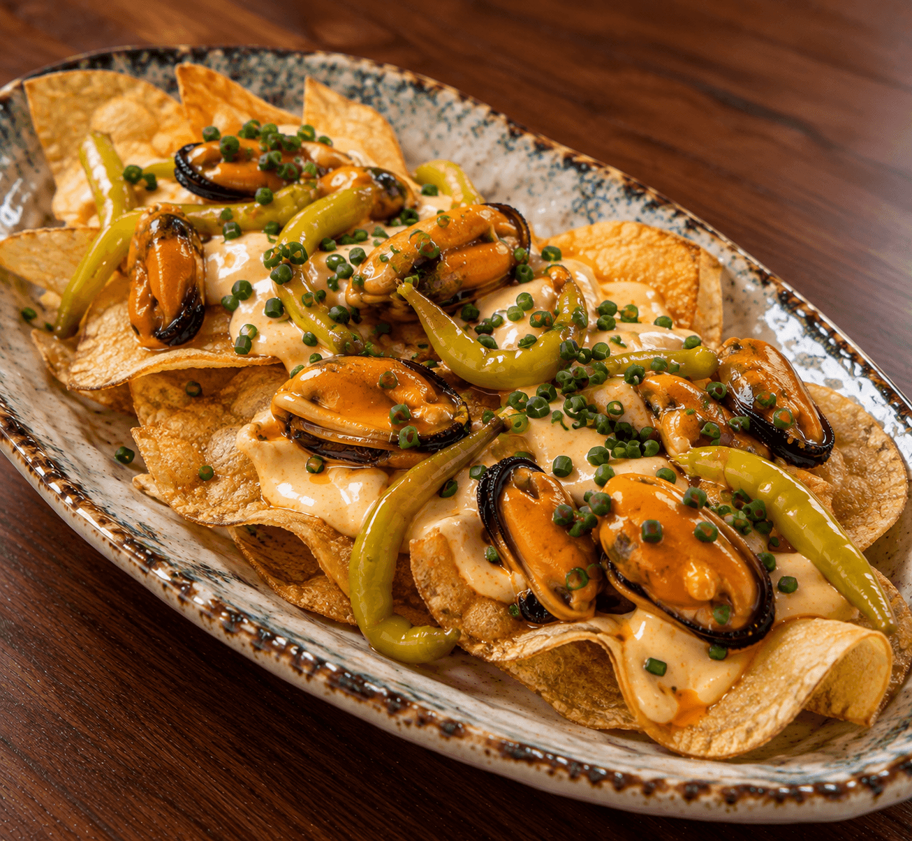 Chips con mejillones