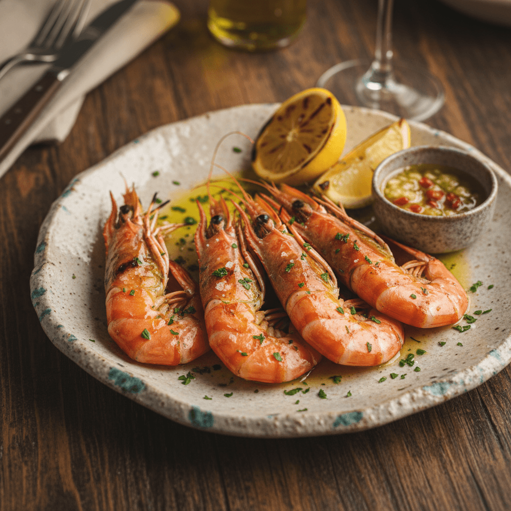 Langostinos tigre a la plancha