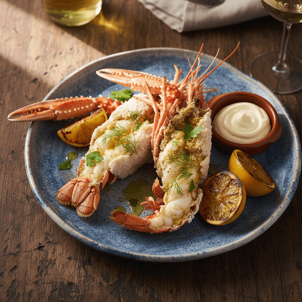 Cigala real al horno de sal