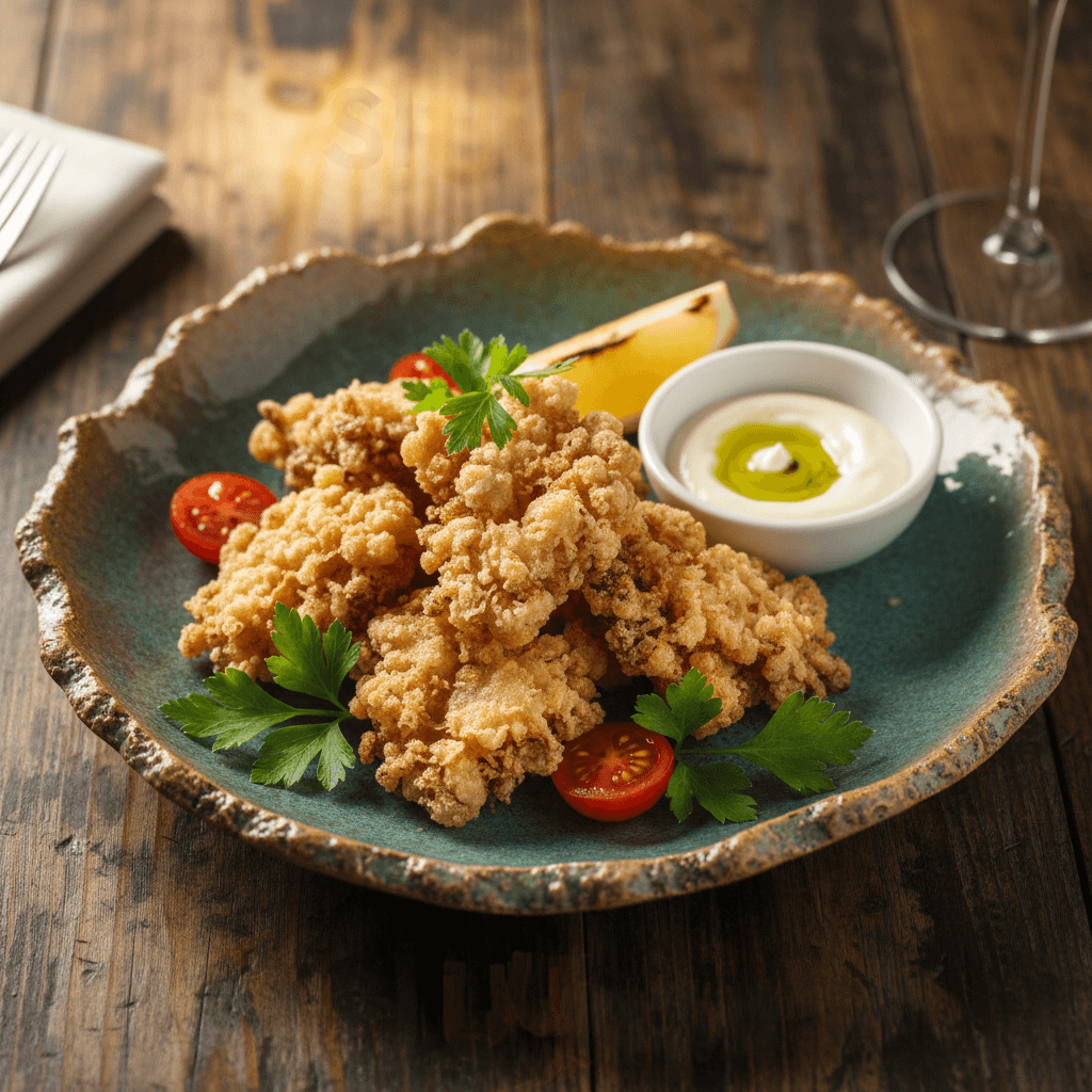 Anemona de mar frita