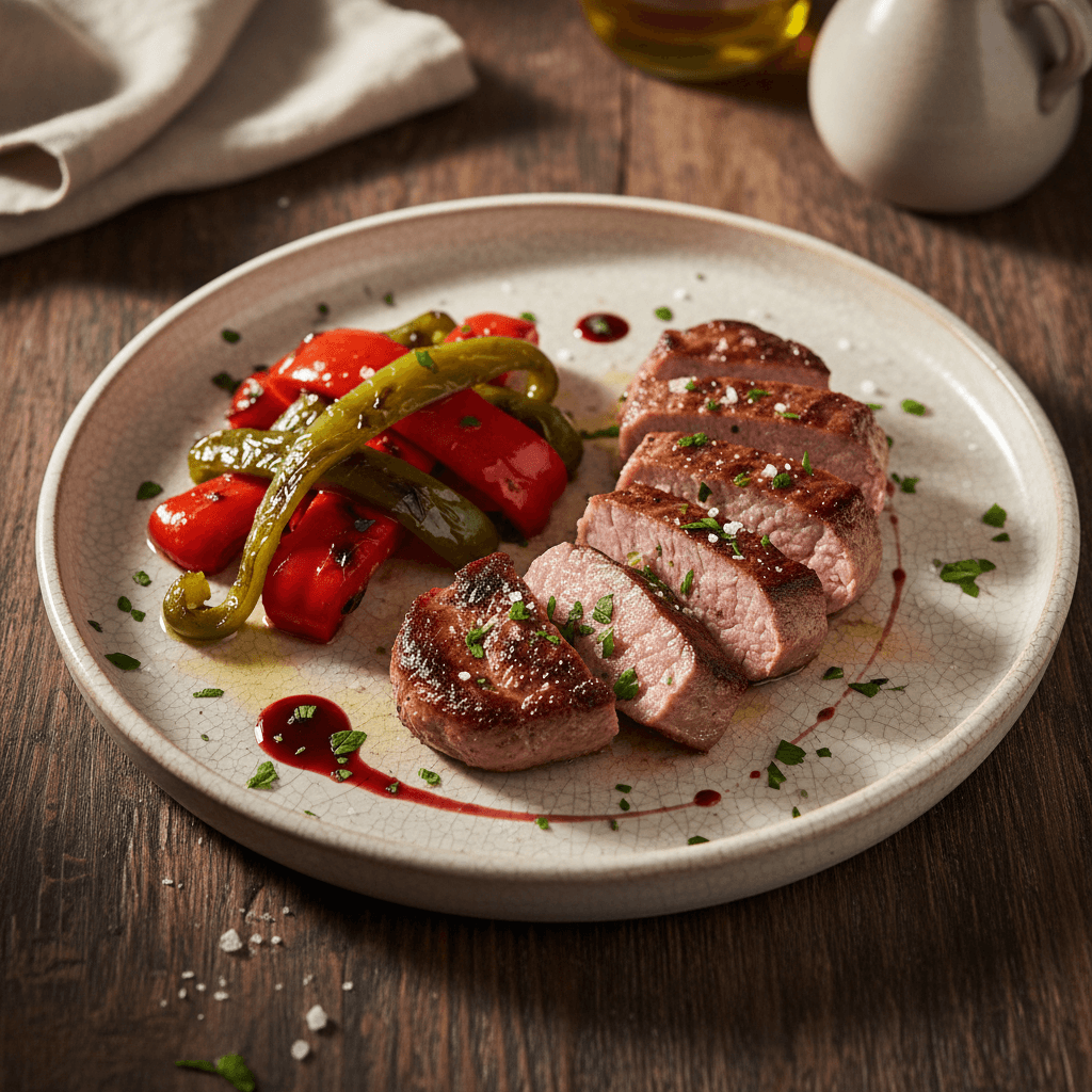 Secreto ibérico con pimientos