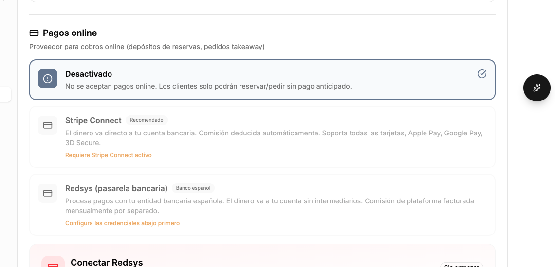 Configuración del datáfono Redsys: número de terminal, puerto COM y modo bridge